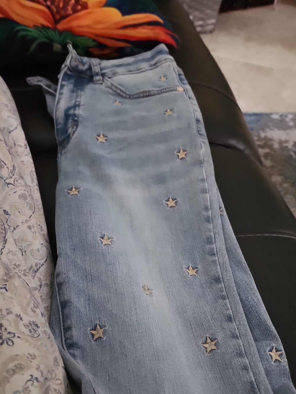 Judy Blue Light Blue Denim Jeans with Star Cutouts